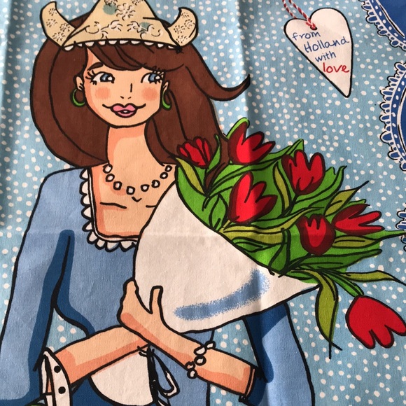 🌻4/$20 Vintage Holland Souvenir Linen Kitchen Towel Original Condition - Picture 9 of 9